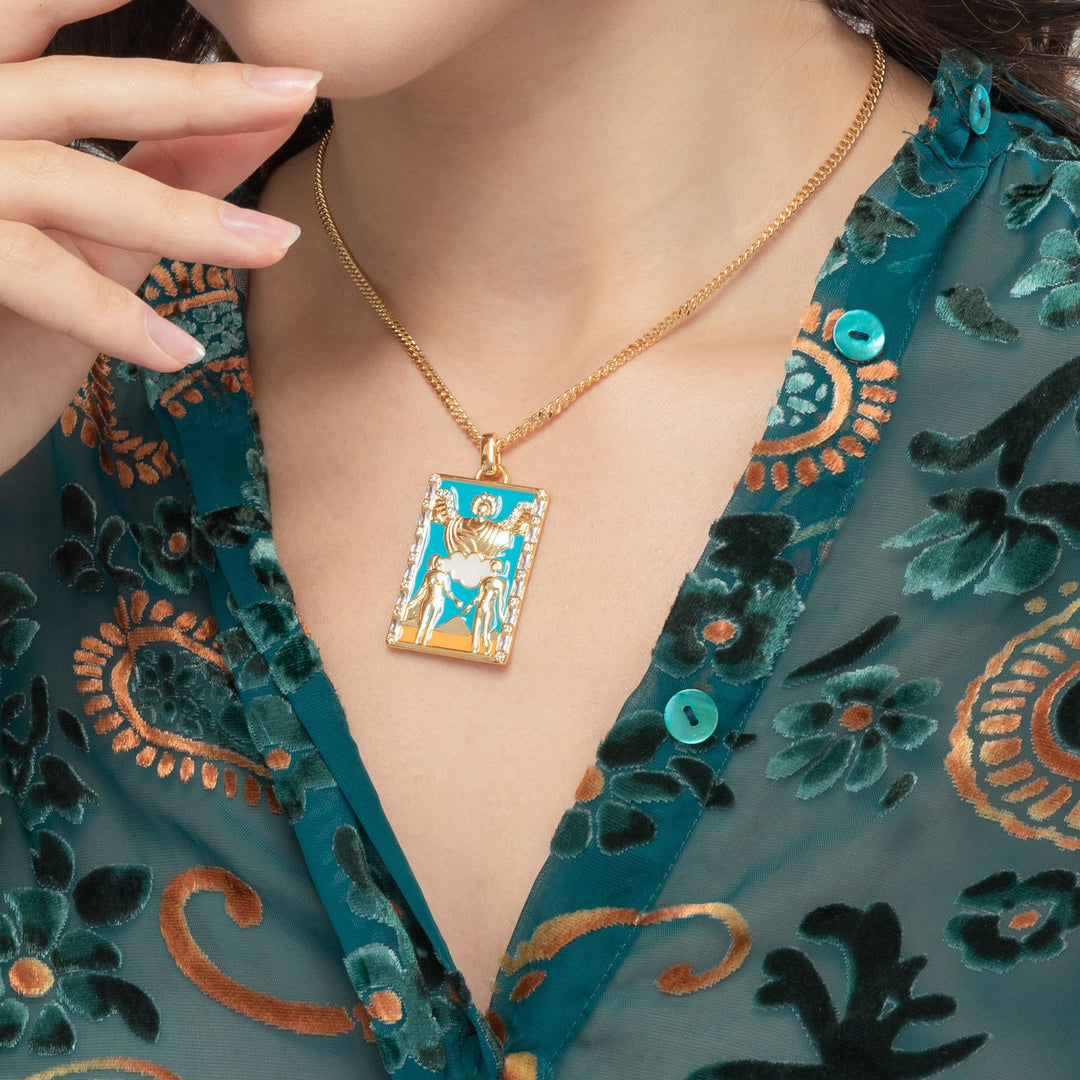 The Lovers Tarot Card Necklace
