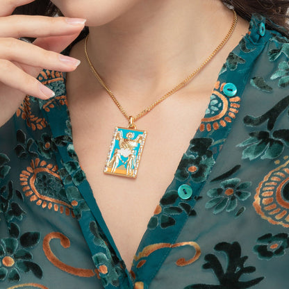 The Lovers Tarot Card Necklace