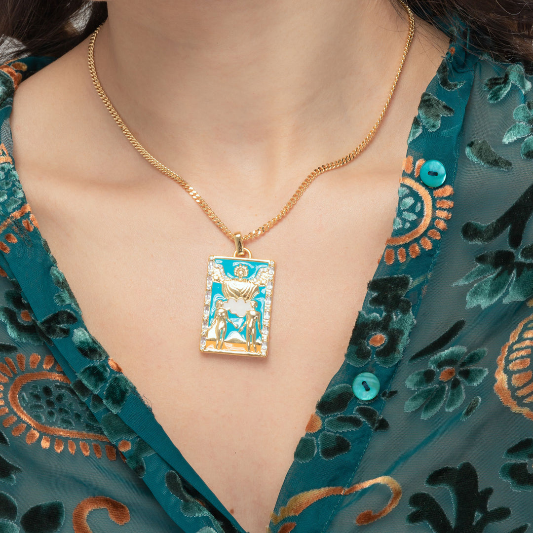 The Lovers Tarot Card Necklace