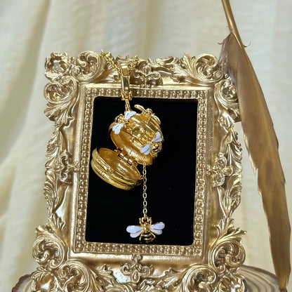 Golden Beehive Locket Pendant