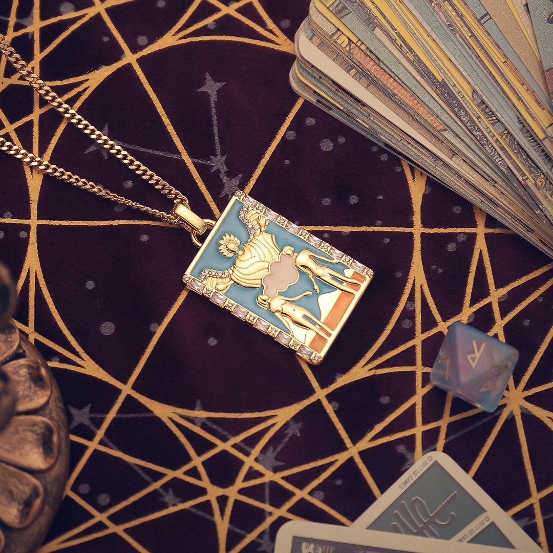 The Lovers Tarot Card Necklace