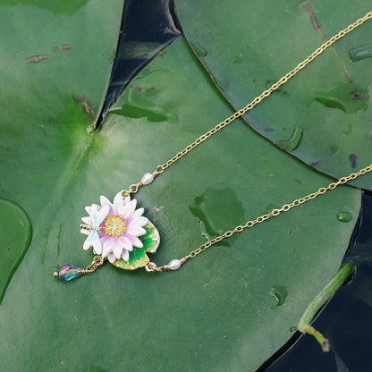 Lotus Dragonfly Necklace