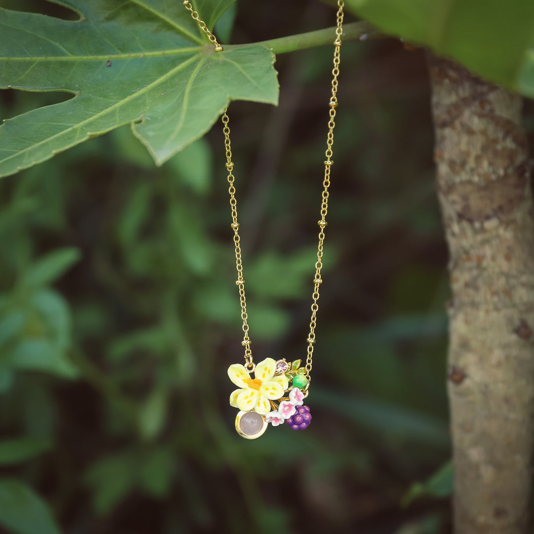 Sweet Grape Flower Necklace