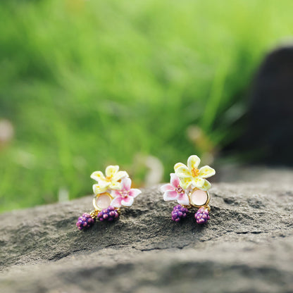 Sweet Grapes Flower Earrings