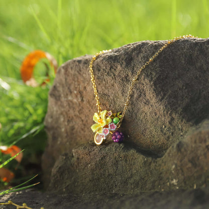 Sweet Grape Flower Necklace