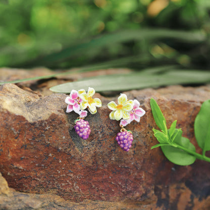 Sweet Grapes Flower Earrings