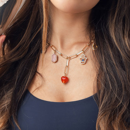 Heart Hamsa Hand Necklace