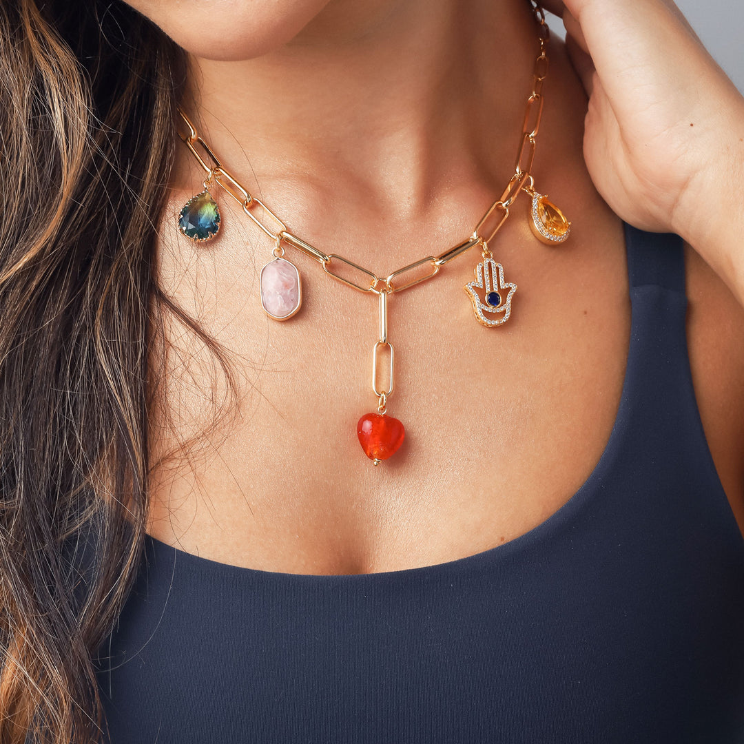 Heart Hamsa Hand Necklace