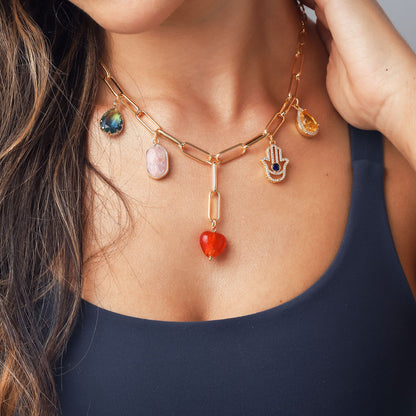Heart Hamsa Hand Necklace