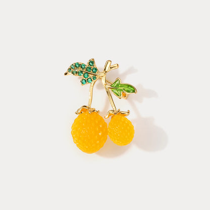 Yellow Raspberry Brooch