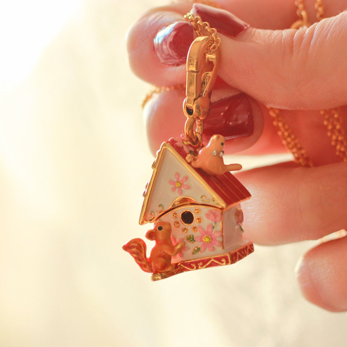 Squirrel Hut Locket Pendant