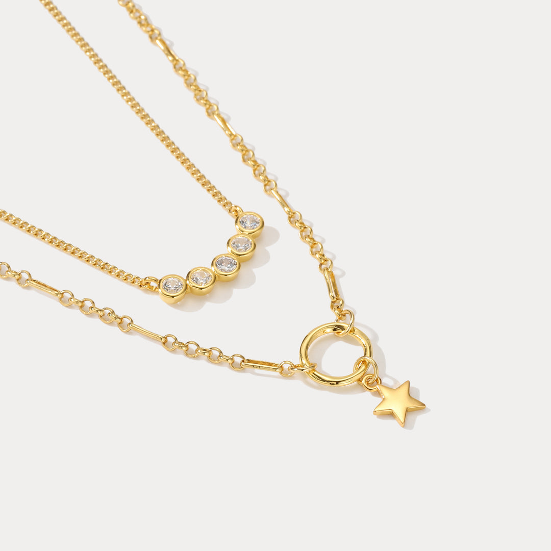 Star Diamond Layered Necklace