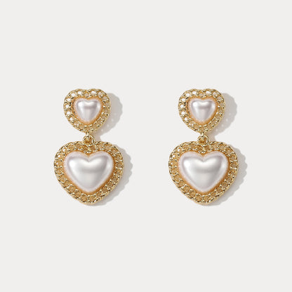 Pearl Heart Earrings