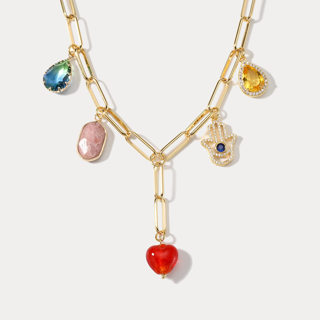 Heart Hamsa Hand Necklace