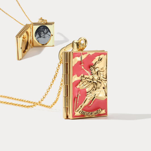 Tarot Locket Pendant - Knight of Swords