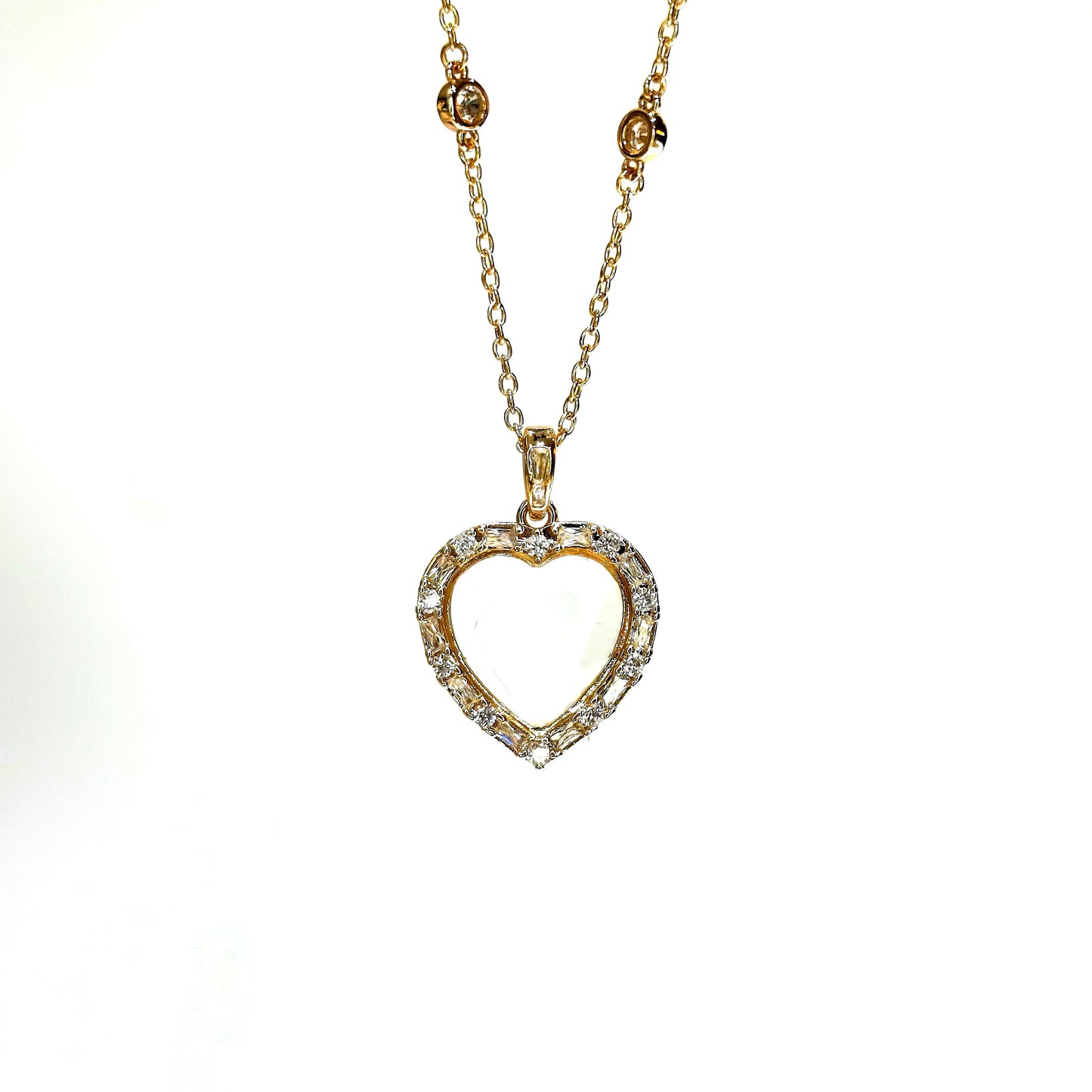 Personalized Luminous Heart Charm Box Necklace