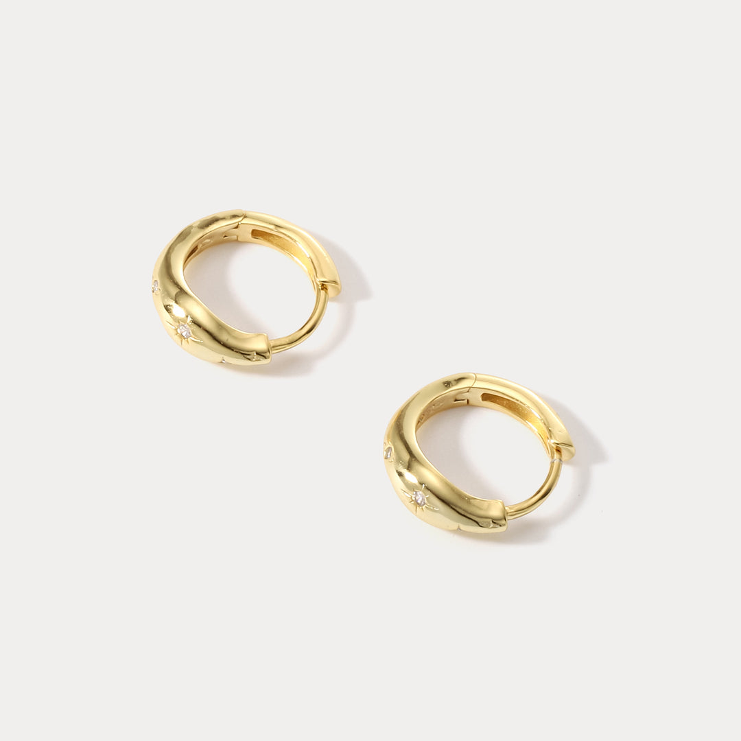 Octagram Star Hoop Earrings