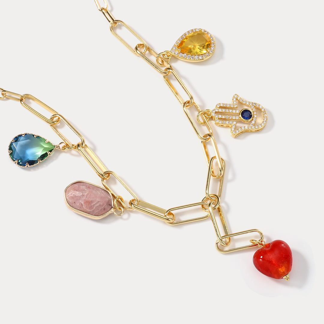 Heart Hamsa Hand Necklace