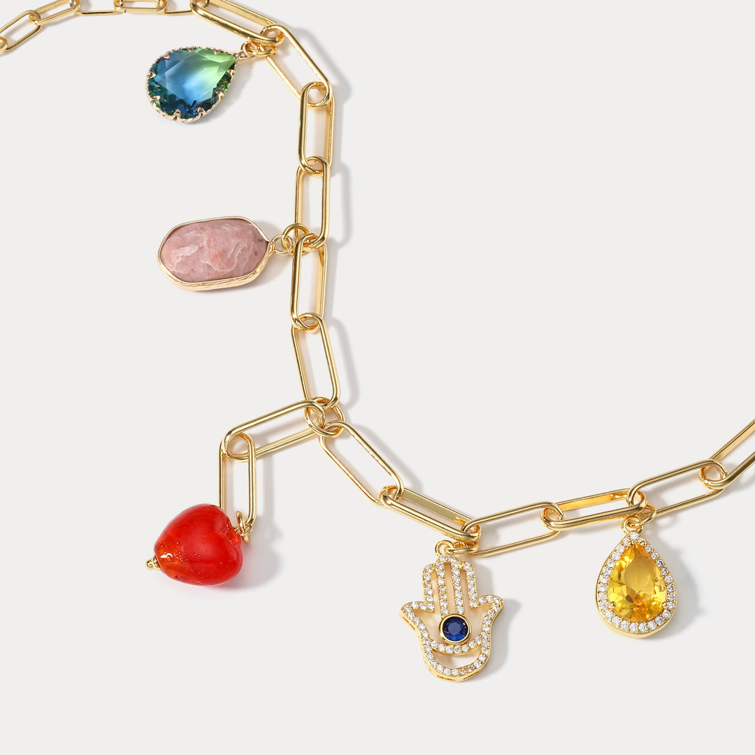 Heart Hamsa Hand Necklace