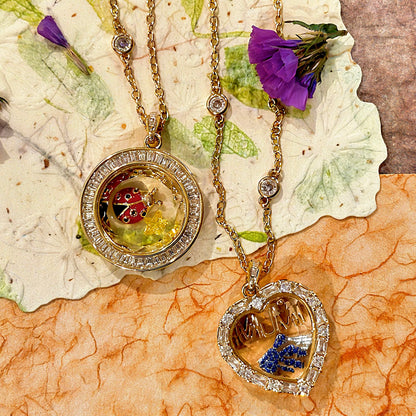 Personalized Luminous Heart Charm Box Necklace