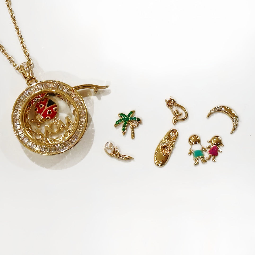 Personalized Luminous Orb Charm Box Necklace