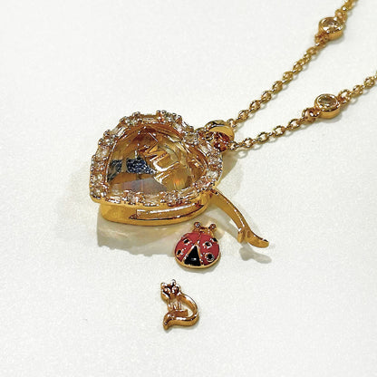 Personalized Luminous Heart Charm Box Necklace