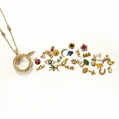 Personalized Luminous Orb Charm Box Necklace