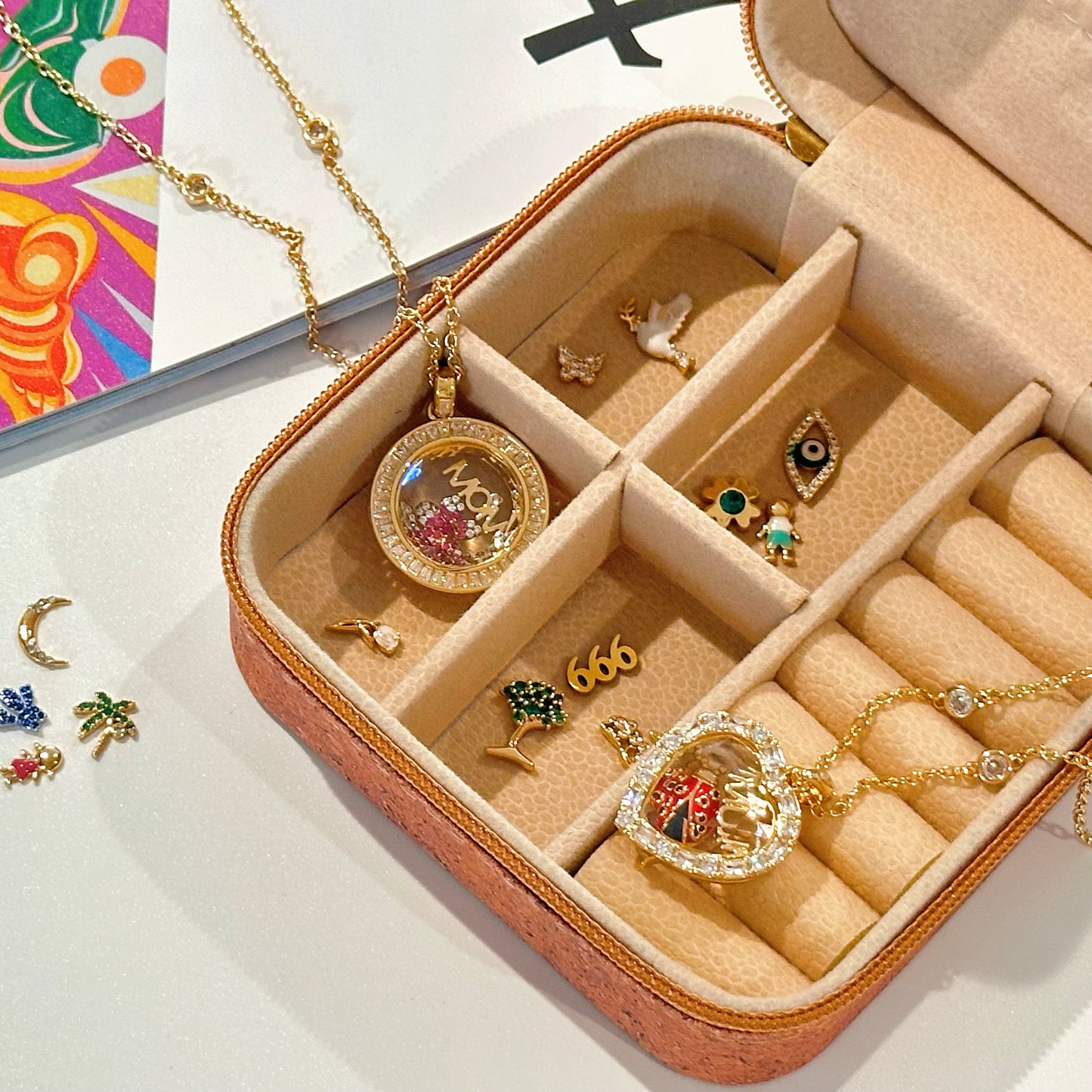 Personalized Luminous Orb Charm Box Necklace