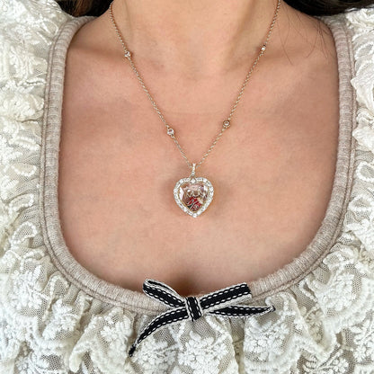 Personalized Luminous Heart Charm Box Necklace