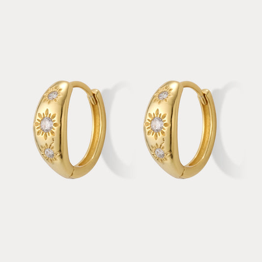 Eight-pointed Star Hoop Earrings