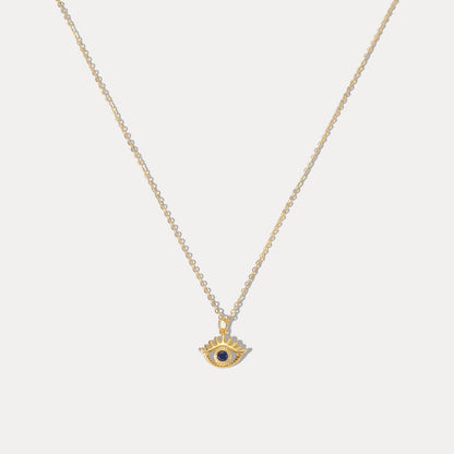 Sapphire Diamond Hollow Eye Chain Necklace