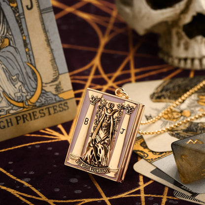 Tarot Locket Pendant - The High Priestess