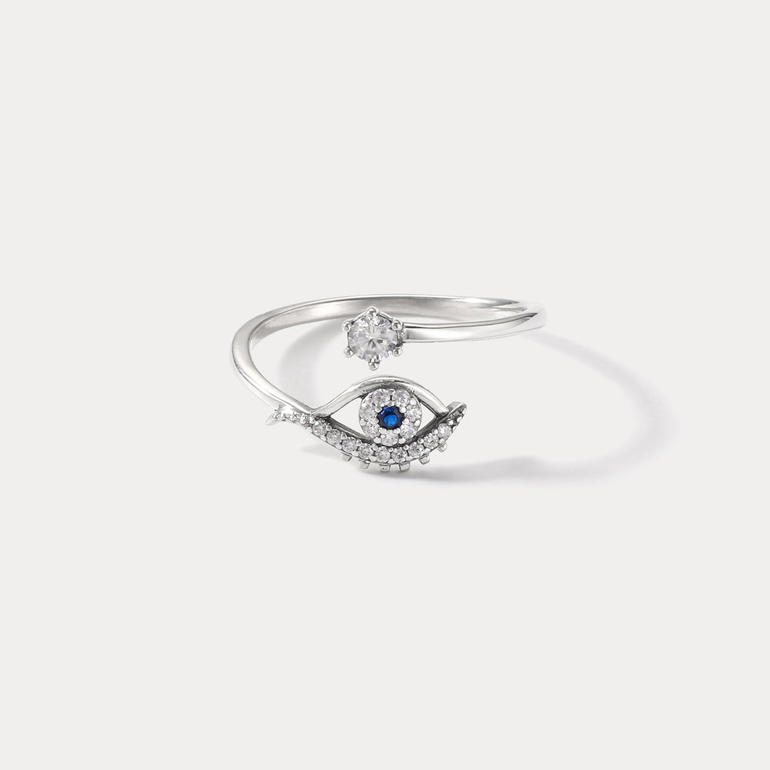 Silver Evil Eye Ring