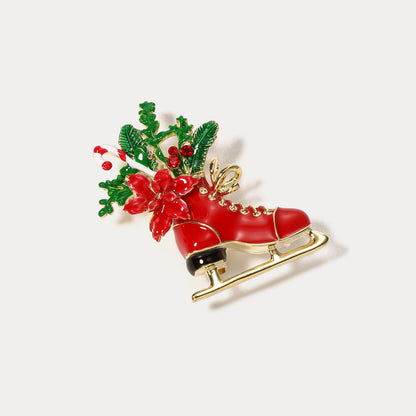 Christmas Skate Brooch