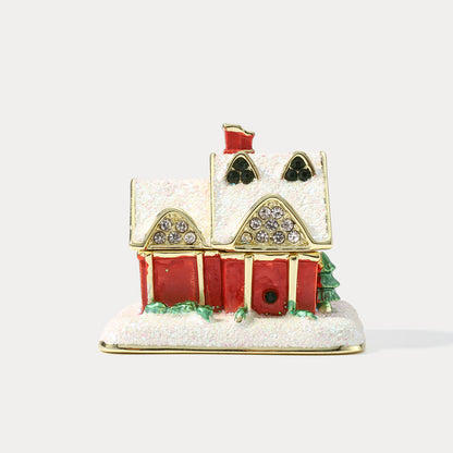 Christmas Snow House Trinket Box