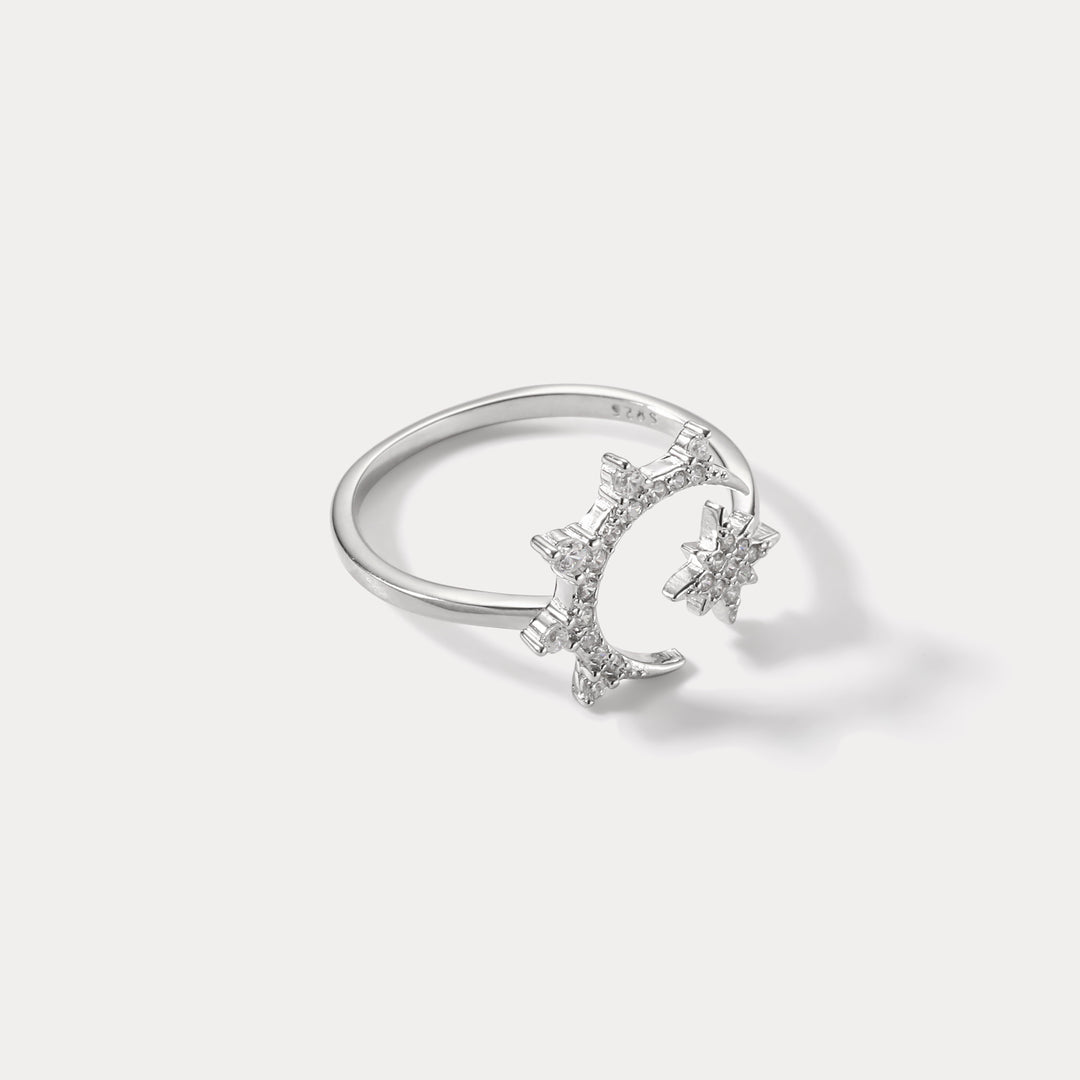 Eight-pointed Star & Moon Ring