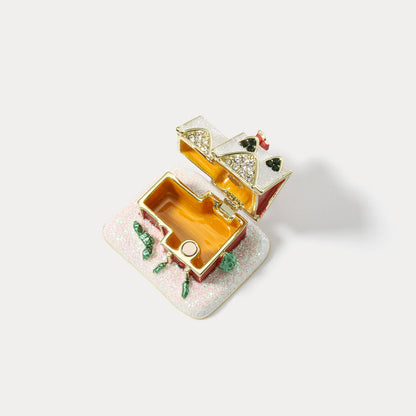 Christmas Snow House Trinket Box