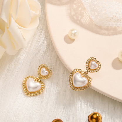 Pearl Heart Earrings