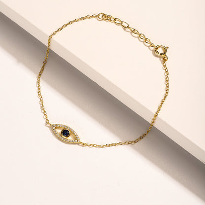 Sapphire Diamond Hollow Eye Chain Bracelet