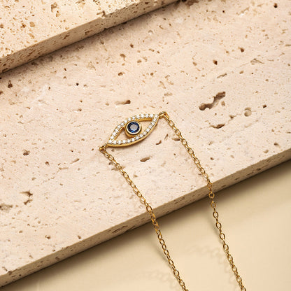 Sapphire Diamond Hollow Eye Chain Bracelet
