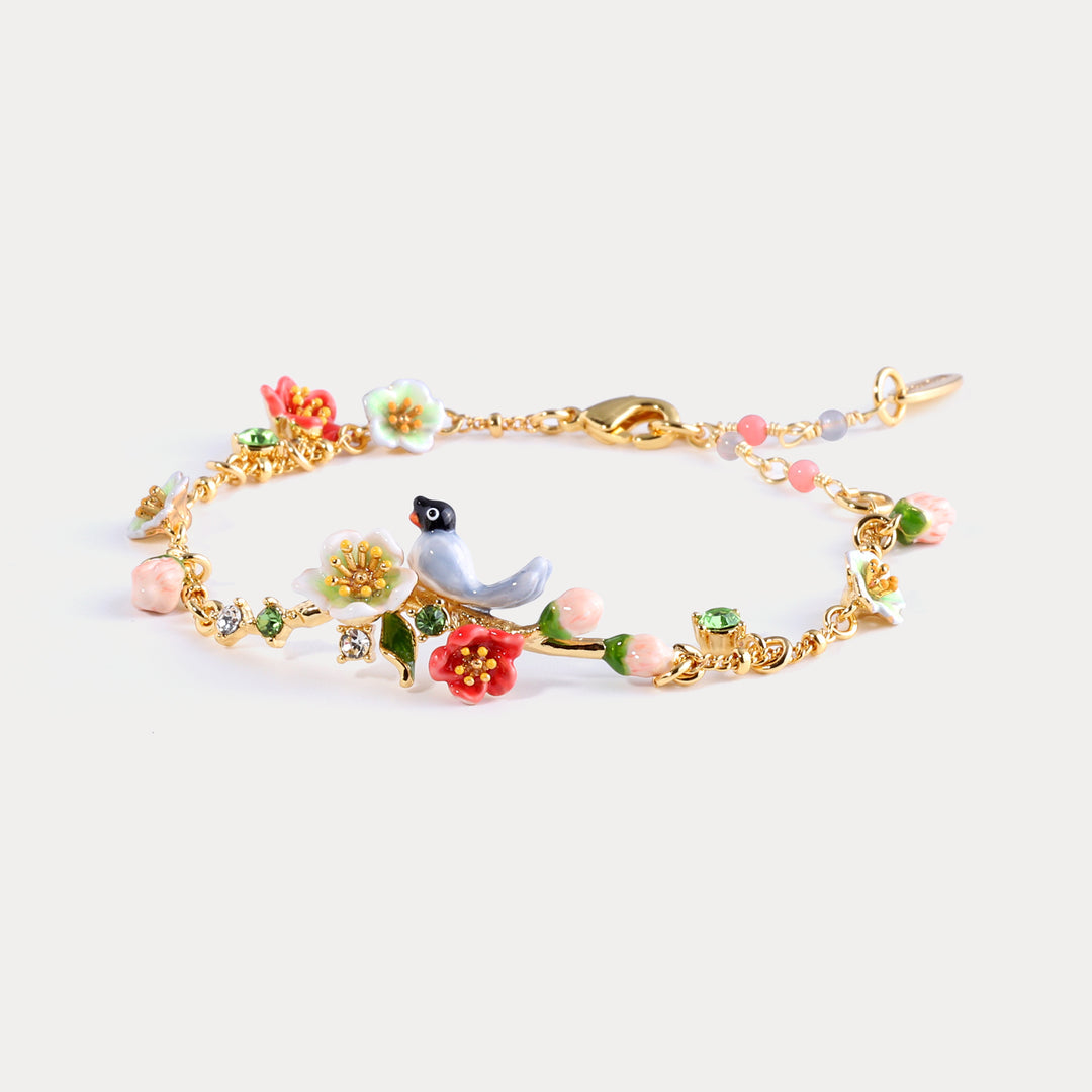 Magpie & Flower Bracelet