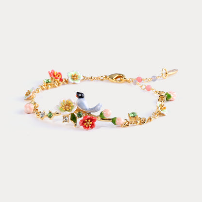 Magpie & Flower Bracelet