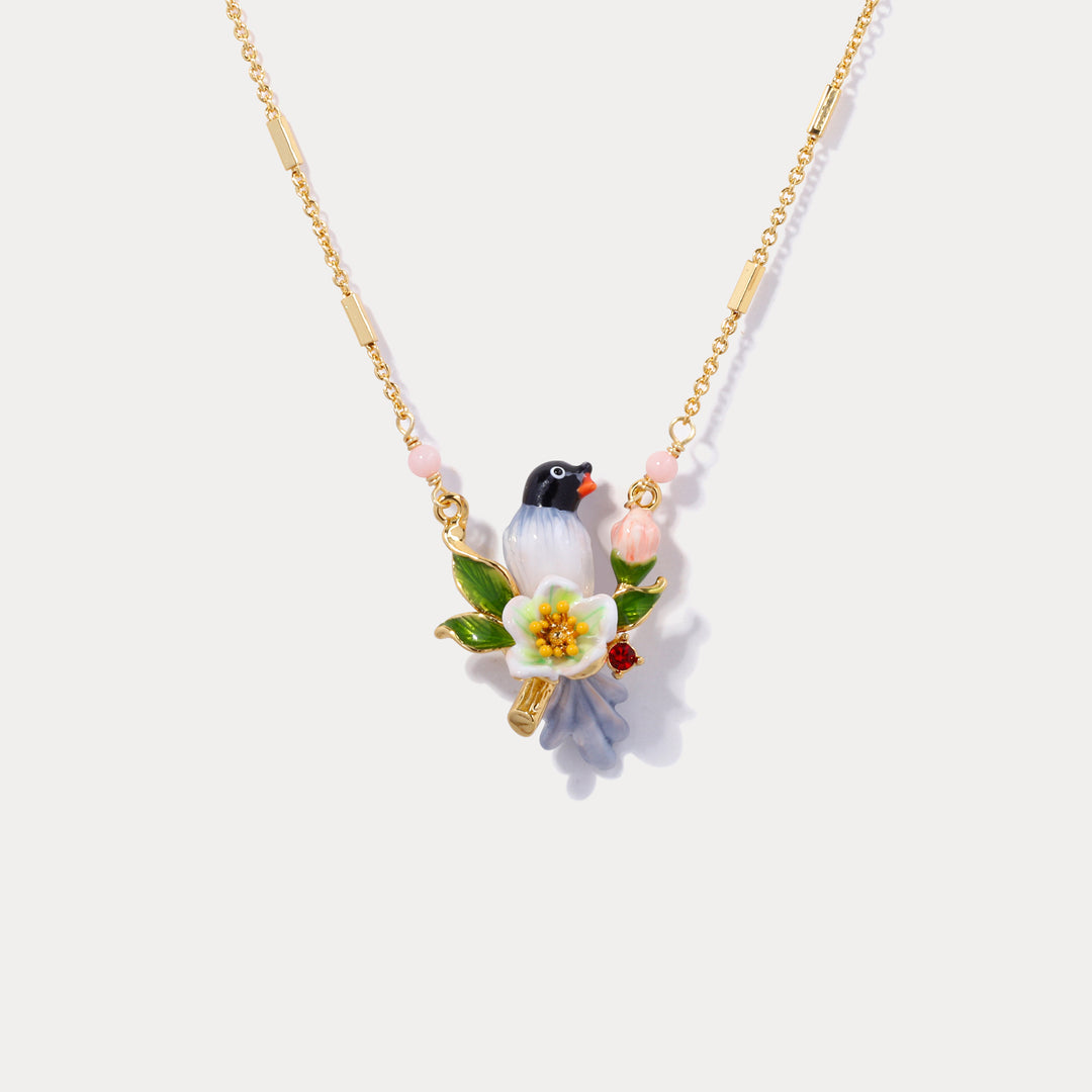 Magpie & Flower Necklace