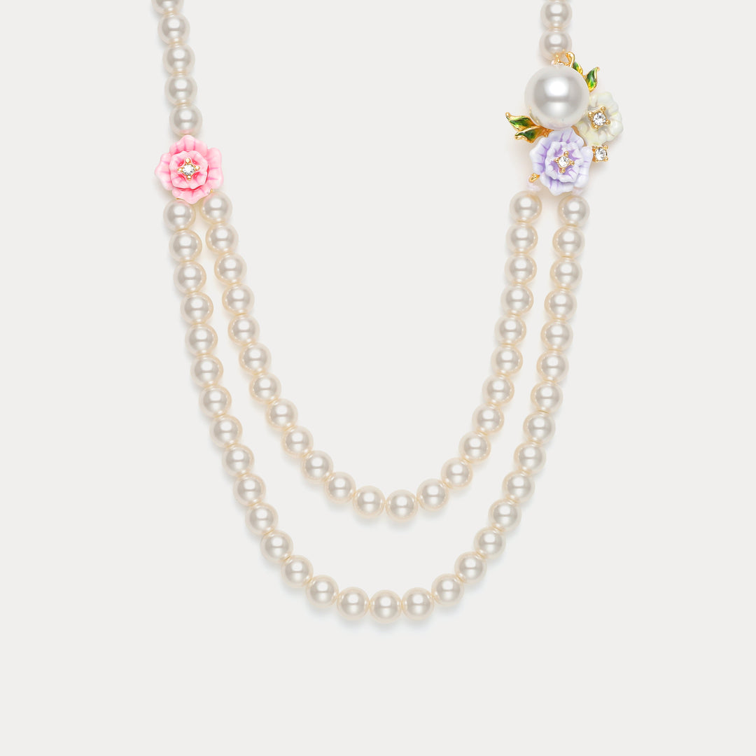 Wild Rose Pearl Necklace