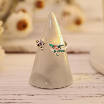 Silver Hummingbird Ring