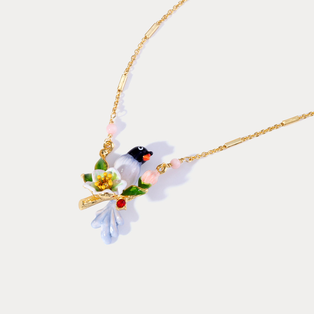 Magpie & Flower Necklace