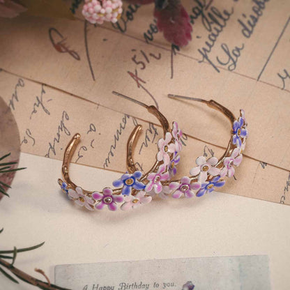 Forget-Me-Not Cuff Earrings