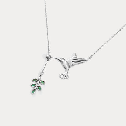 Hummingbird & Olive Branch Necklace