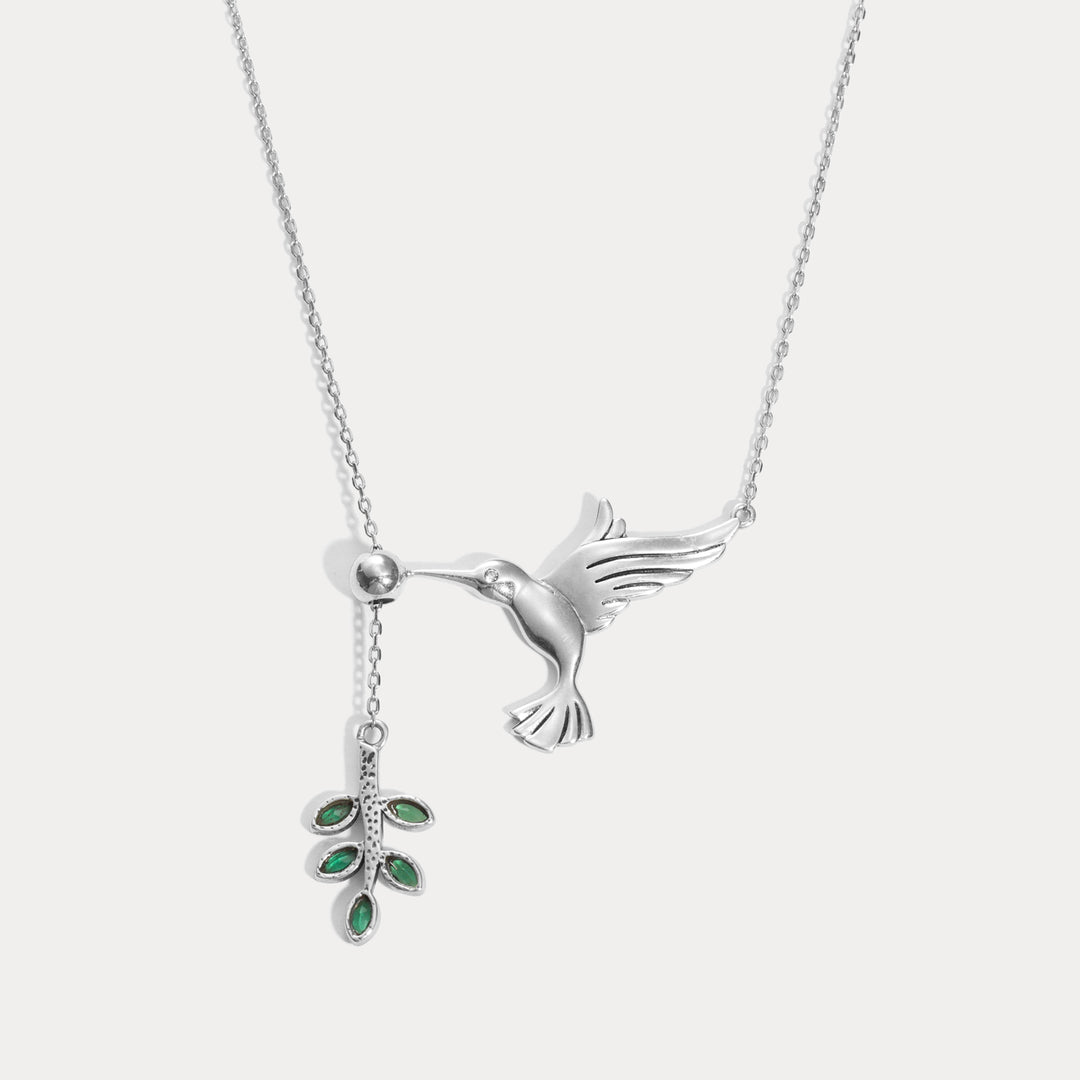 Hummingbird & Olive Branch Necklace