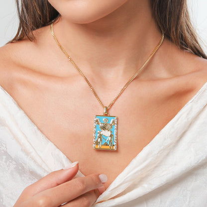 The Lovers Tarot Card Necklace